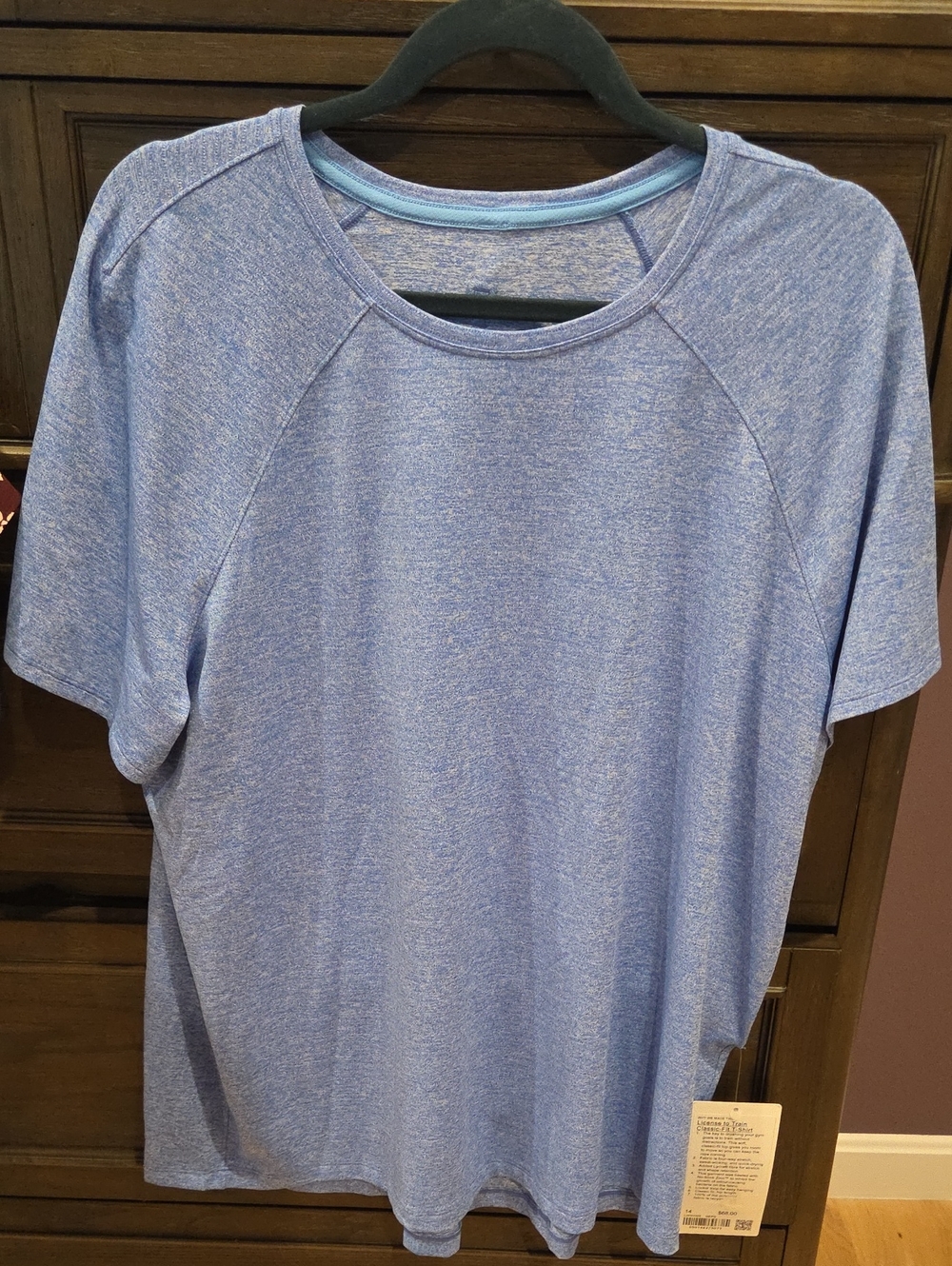 lululemon athletica Heather Light Blue Short Sleeve Tee